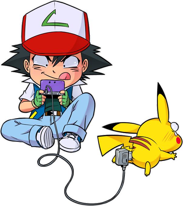 Ashand Pikachu Gaming Fun PNG Image