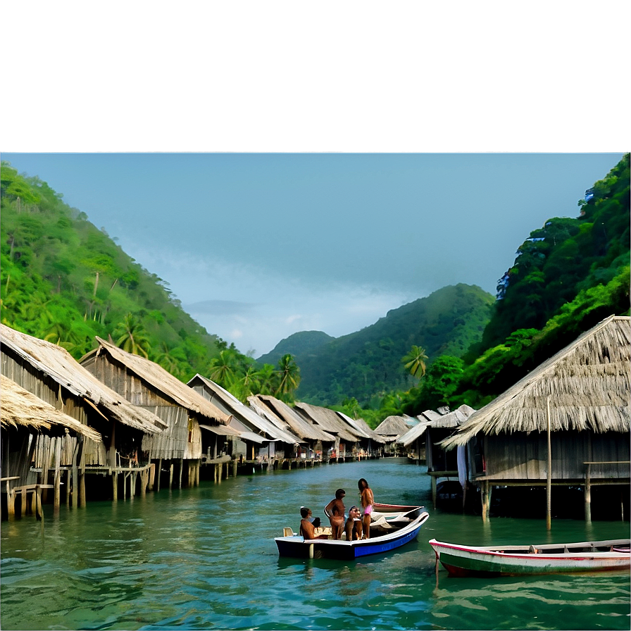 Asian Fishing Village Png Rrq PNG Image