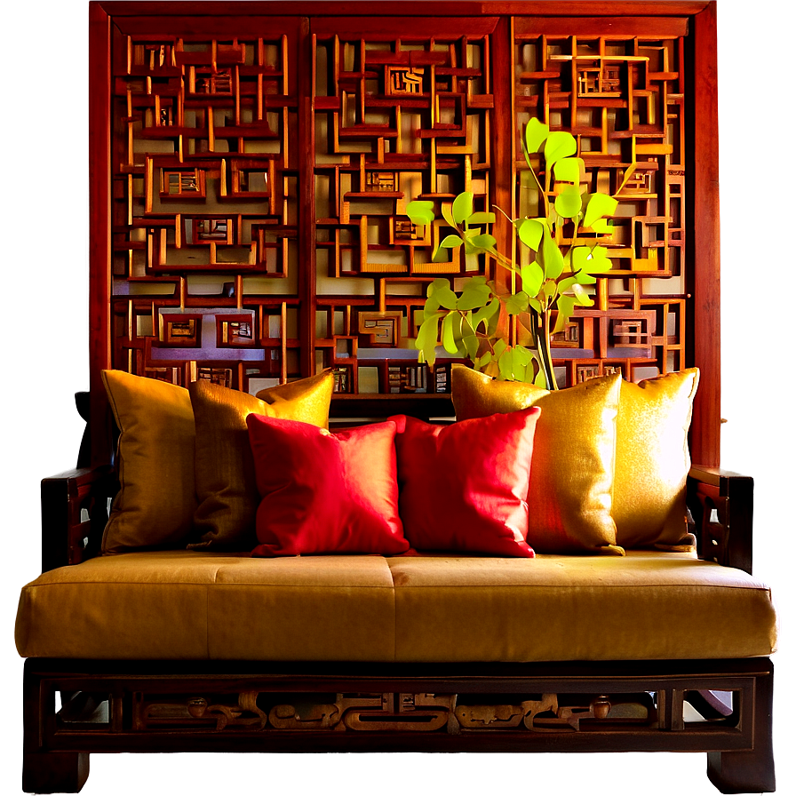 Asian Inspired Living Room Png Bdd PNG Image