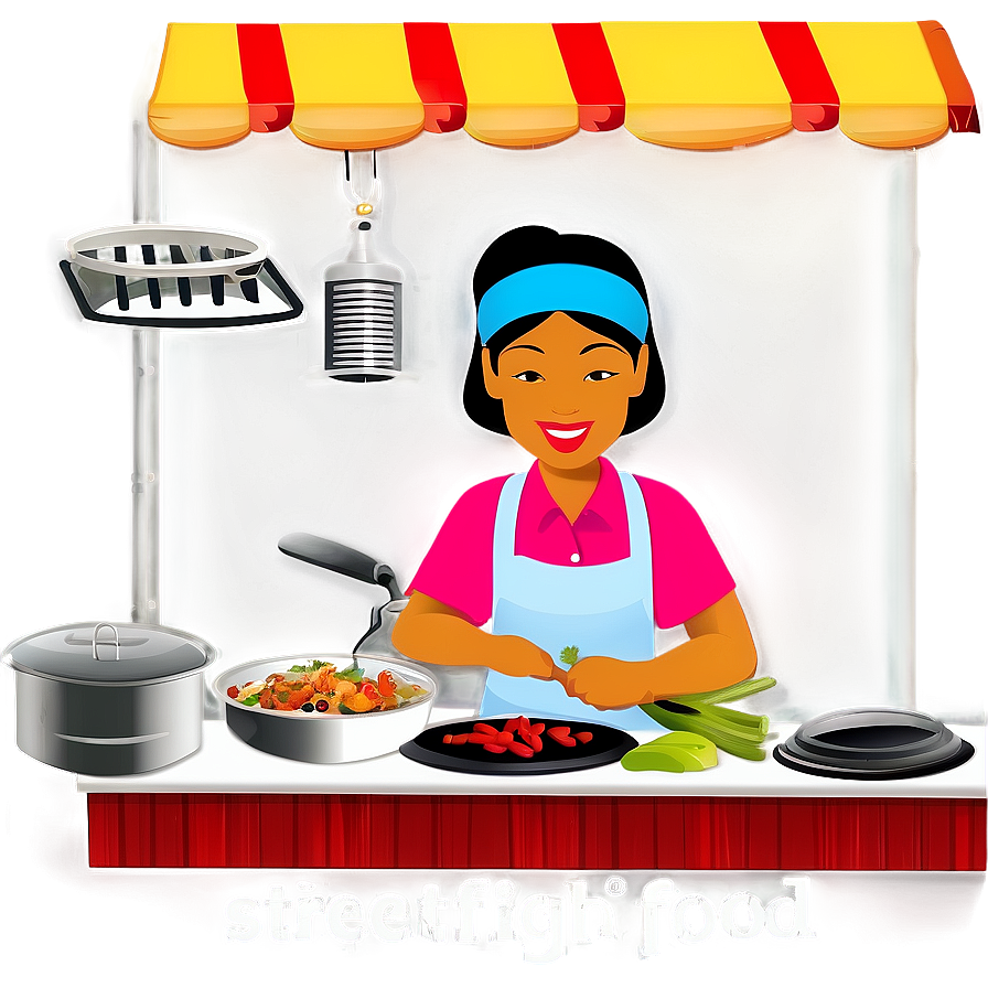 Asian Street Food Cooking Png Two25 PNG Image