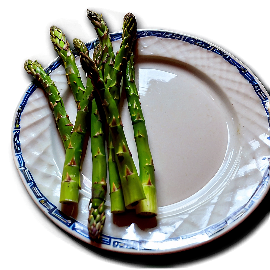 Asparagus Spears On Plate Png Eif PNG Image