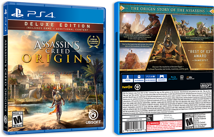 Assassins Creed Origins P S4 Deluxe Edition PNG Image