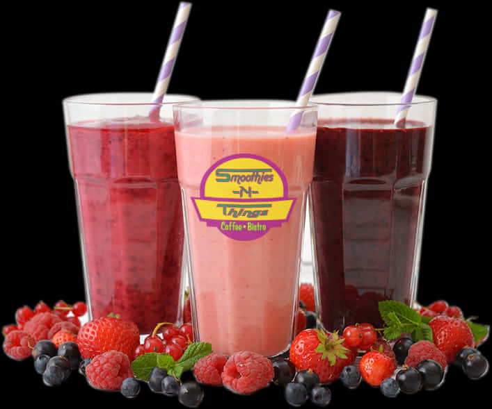 Assorted Berries Smoothies PNG Image