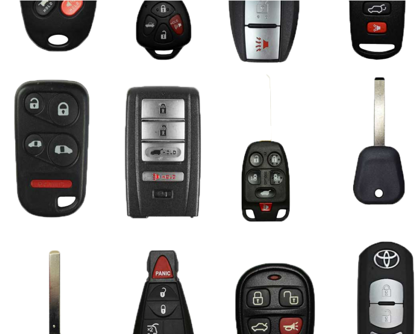 Assorted Car Keysand Fobs PNG Image