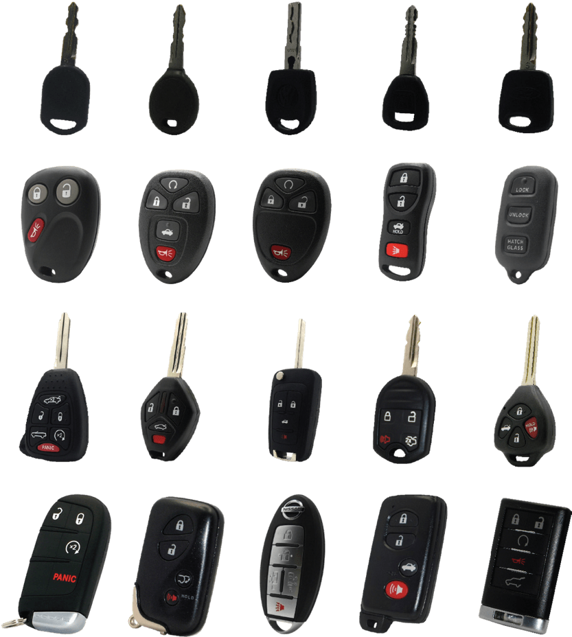 Assorted Car Keysand Fobs PNG Image