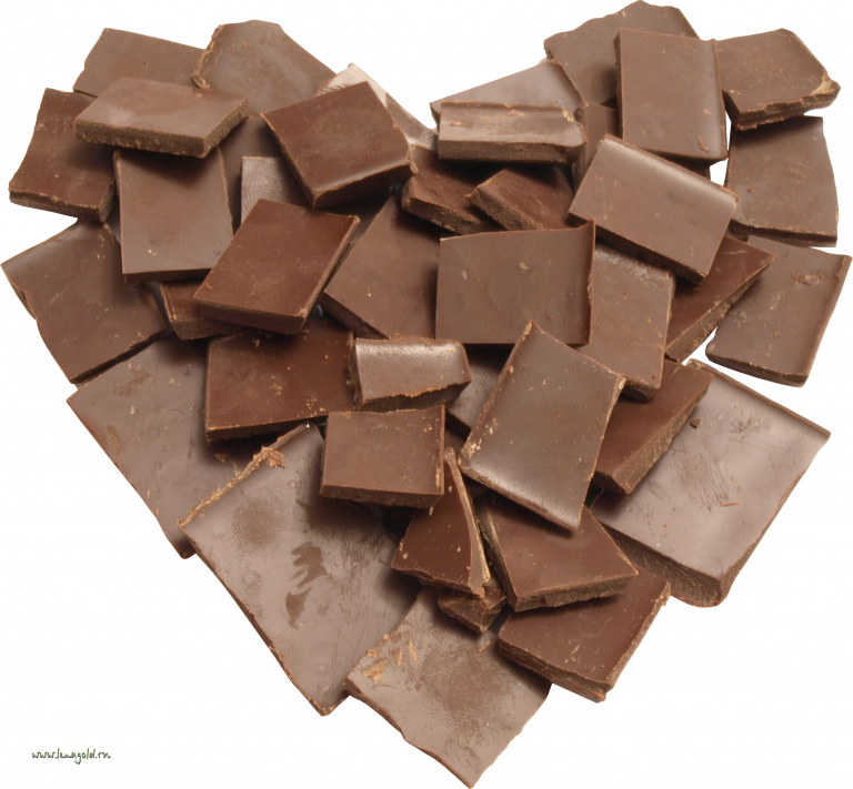 Assorted Chocolate Pieces Heart Shape PNG Image