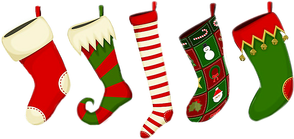 Assorted Christmas Stockings PNG Image