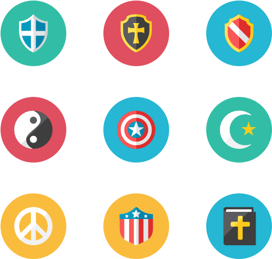 Assorted Circle Icons Collection PNG Image