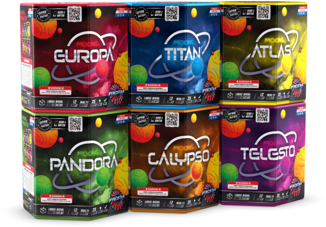 Assorted Citrus Fireworks Packaging PNG Image