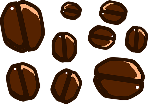 Assorted Coffee Beans Illustration PNG Image