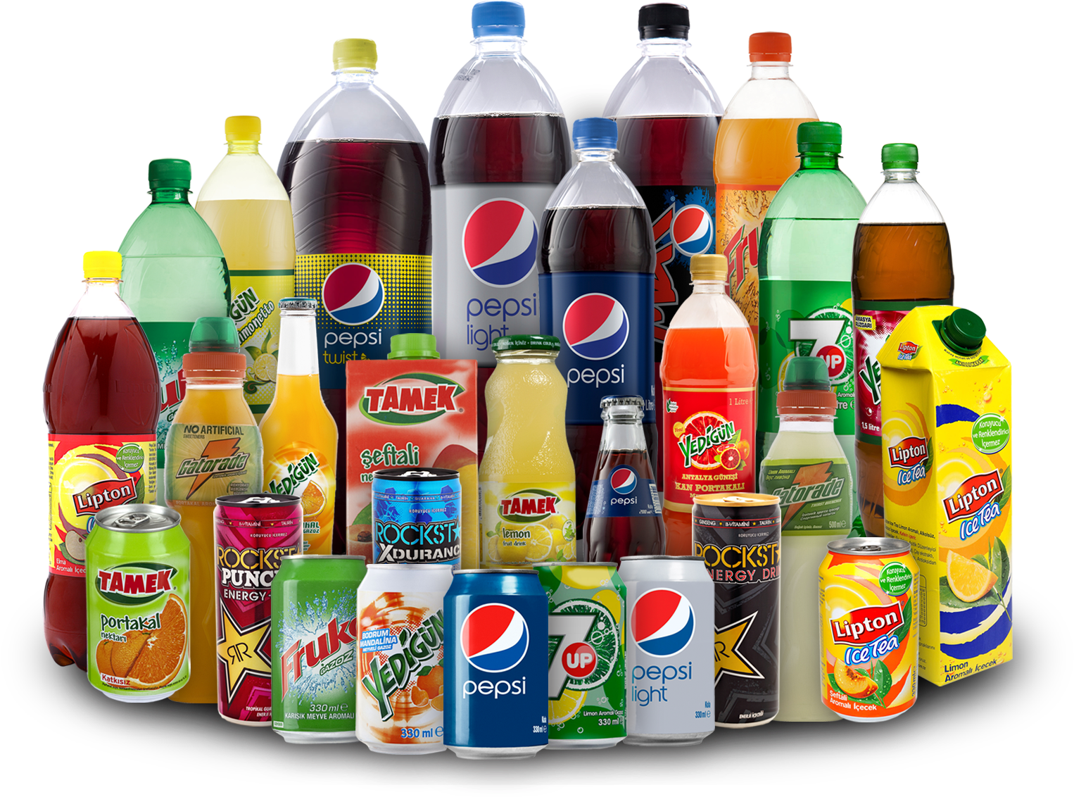 Assorted Cold Drink Brands Collection PNG Image