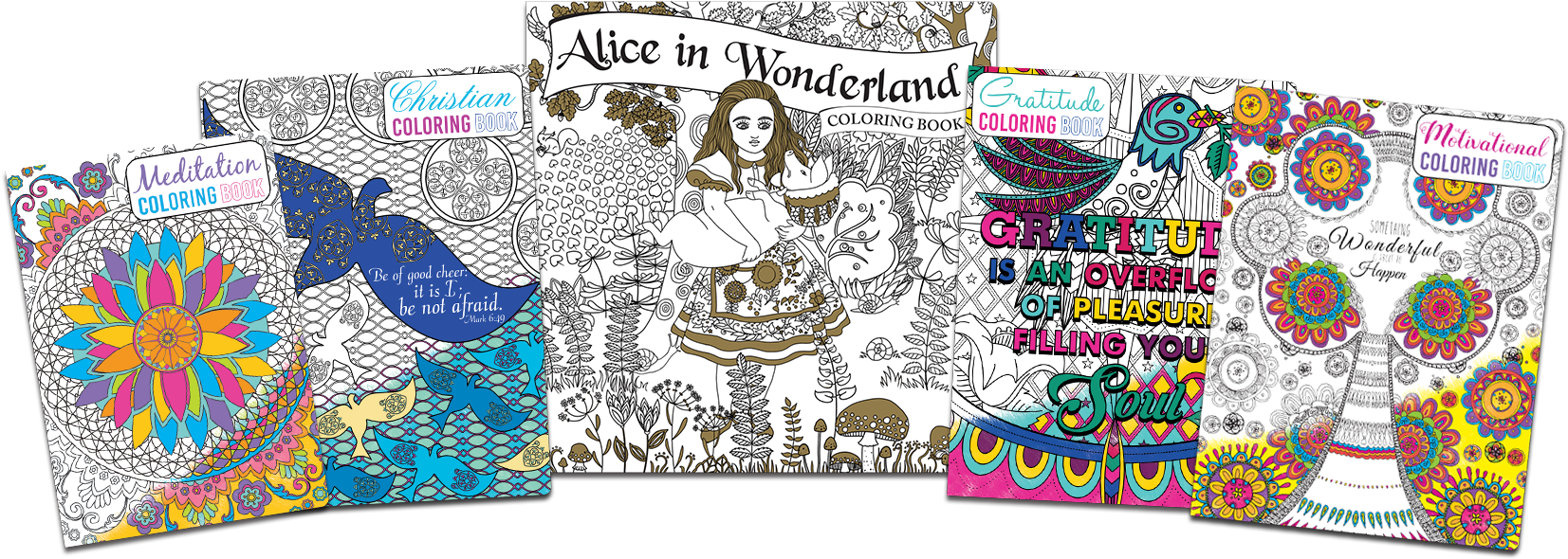 Assorted Coloring Books Collection PNG Image