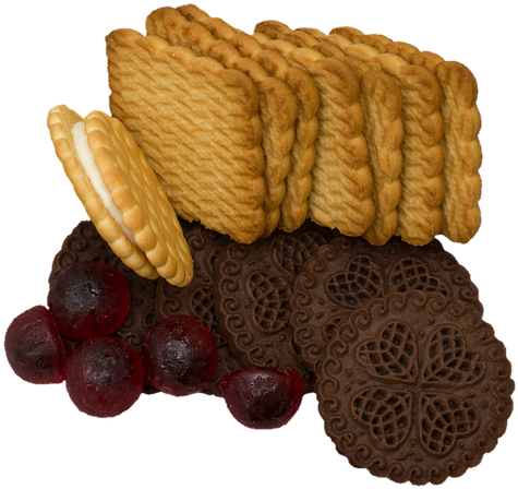 Assorted Cookiesand Cherries PNG Image