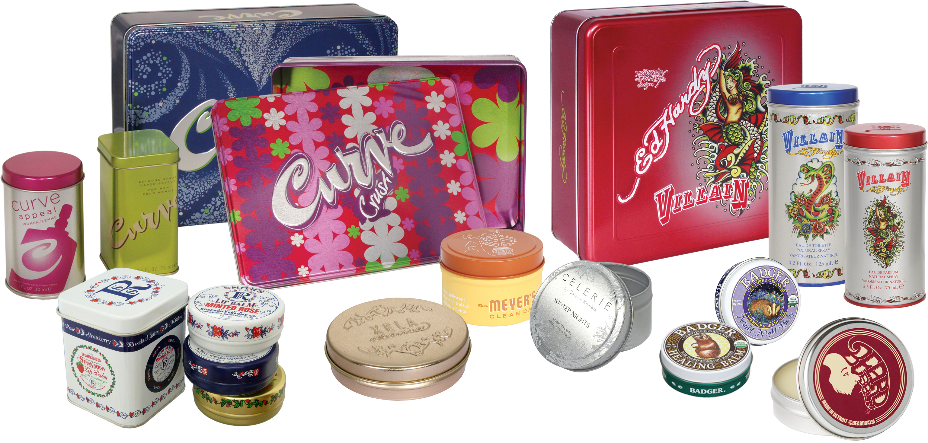 Assorted Cosmetic Tinsand Packaging PNG Image