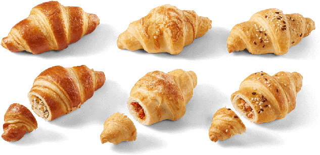 Assorted Croissants Variety PNG Image