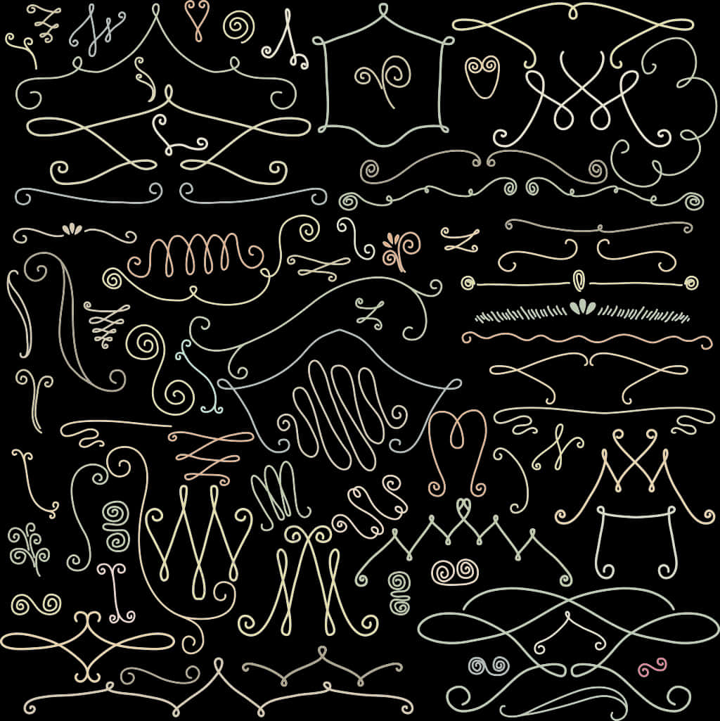 Assorted Decorative Lines Collection PNG Image