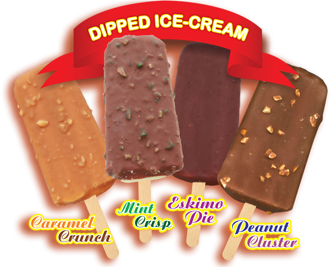 Assorted Dipped Ice Cream Bars PNG Image