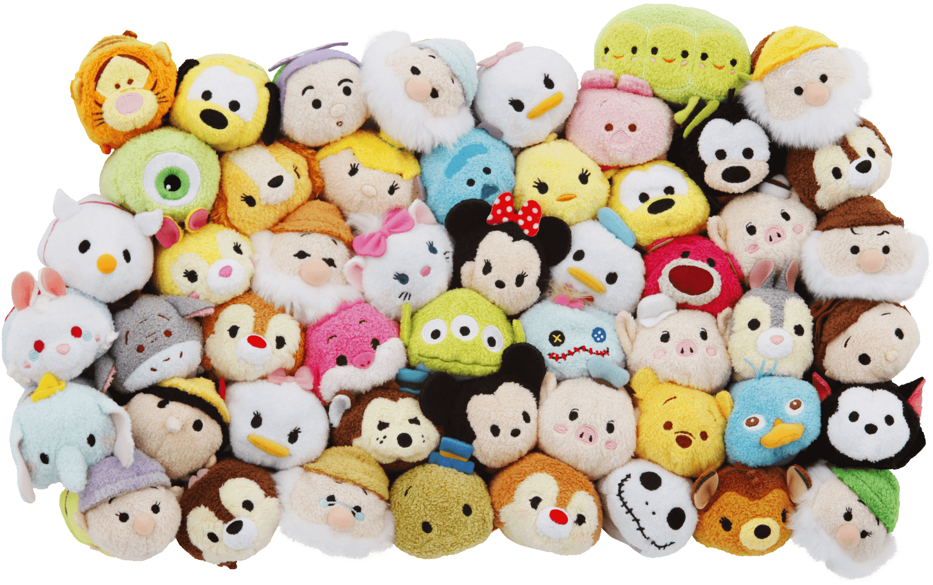 Assorted Disney Tsum Tsum Plush Collection PNG Image