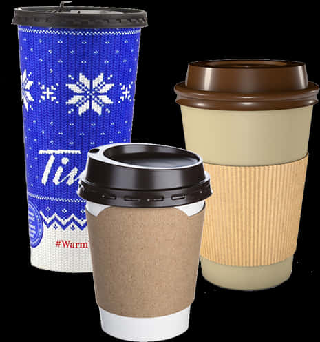 Assorted Disposable Coffee Cups PNG Image