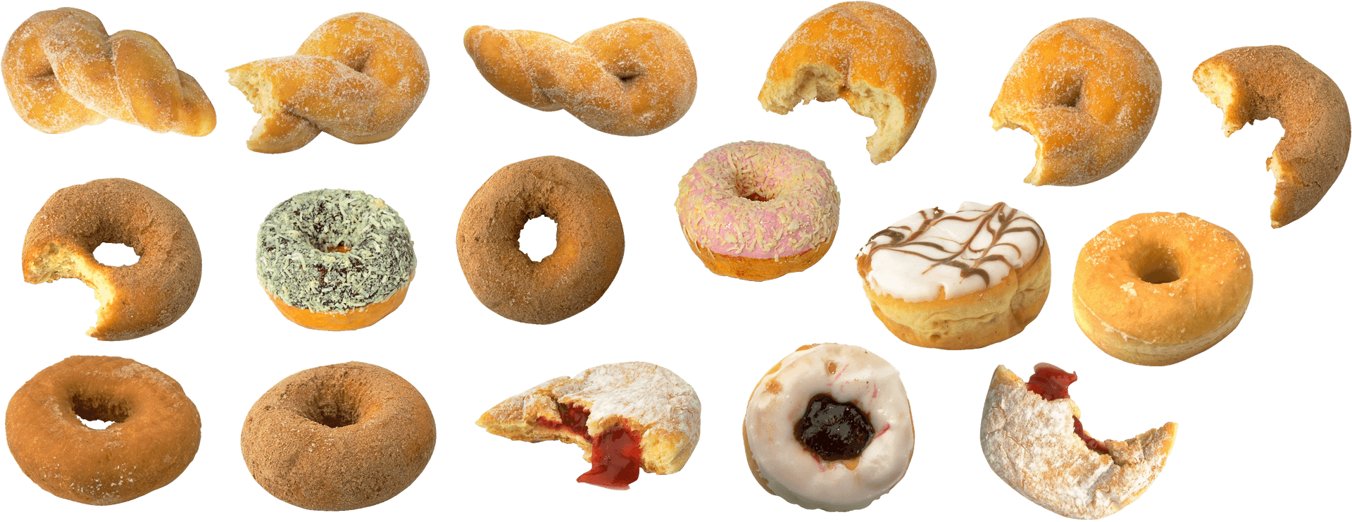 Assorted Donuts Transparent Background PNG Image