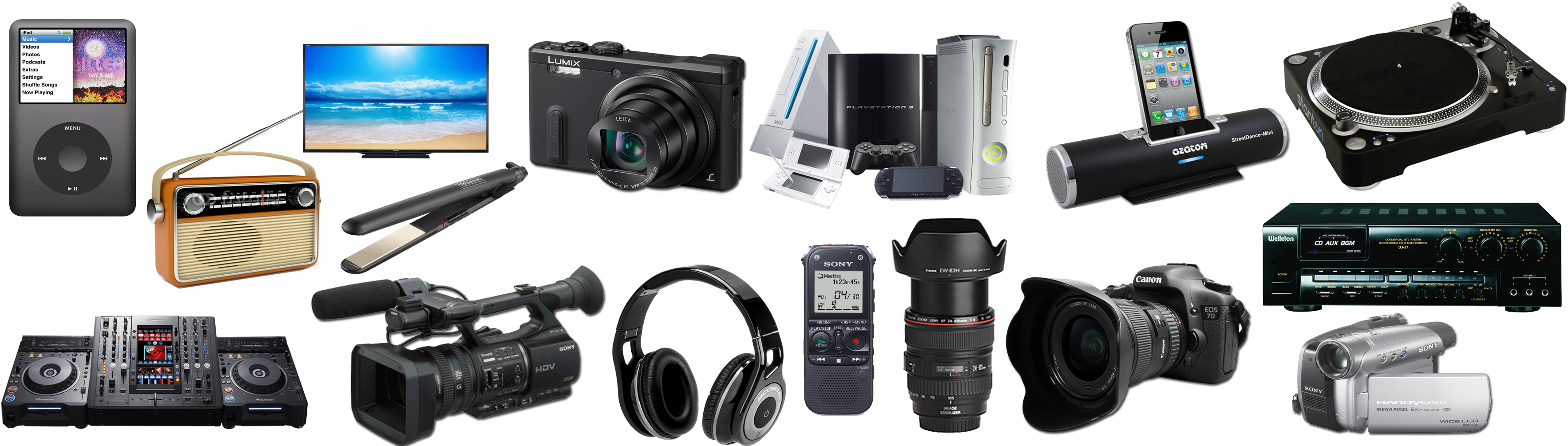 Assorted Electronics Devices Collection PNG Image