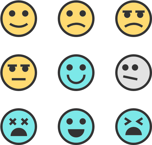 Assorted Emoticons Collection PNG Image