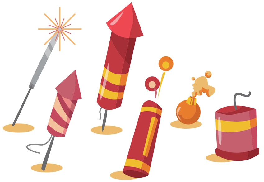 Assorted Firecrackers Illustration PNG Image