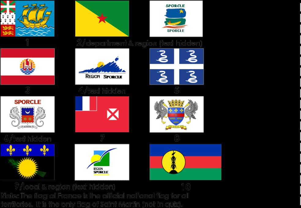 Assorted Flags Quiz Layout PNG Image