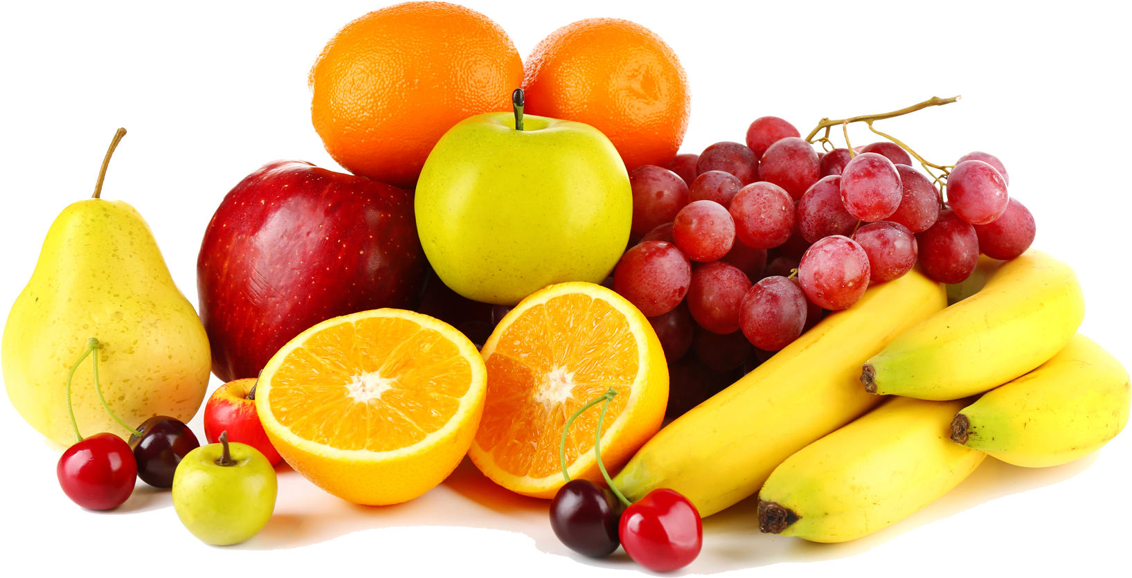 Assorted Fresh Fruits Display PNG Image