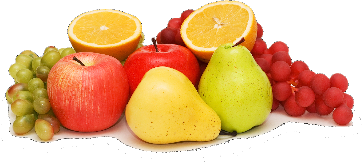 Assorted Fresh Fruits Display PNG Image