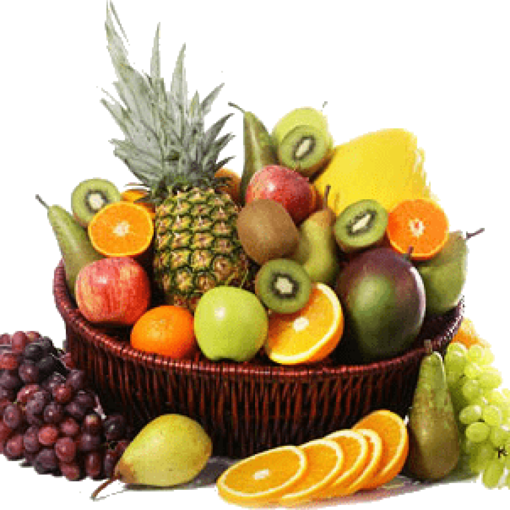 Assorted Fruit Basket Vibrant Selection PNG Image