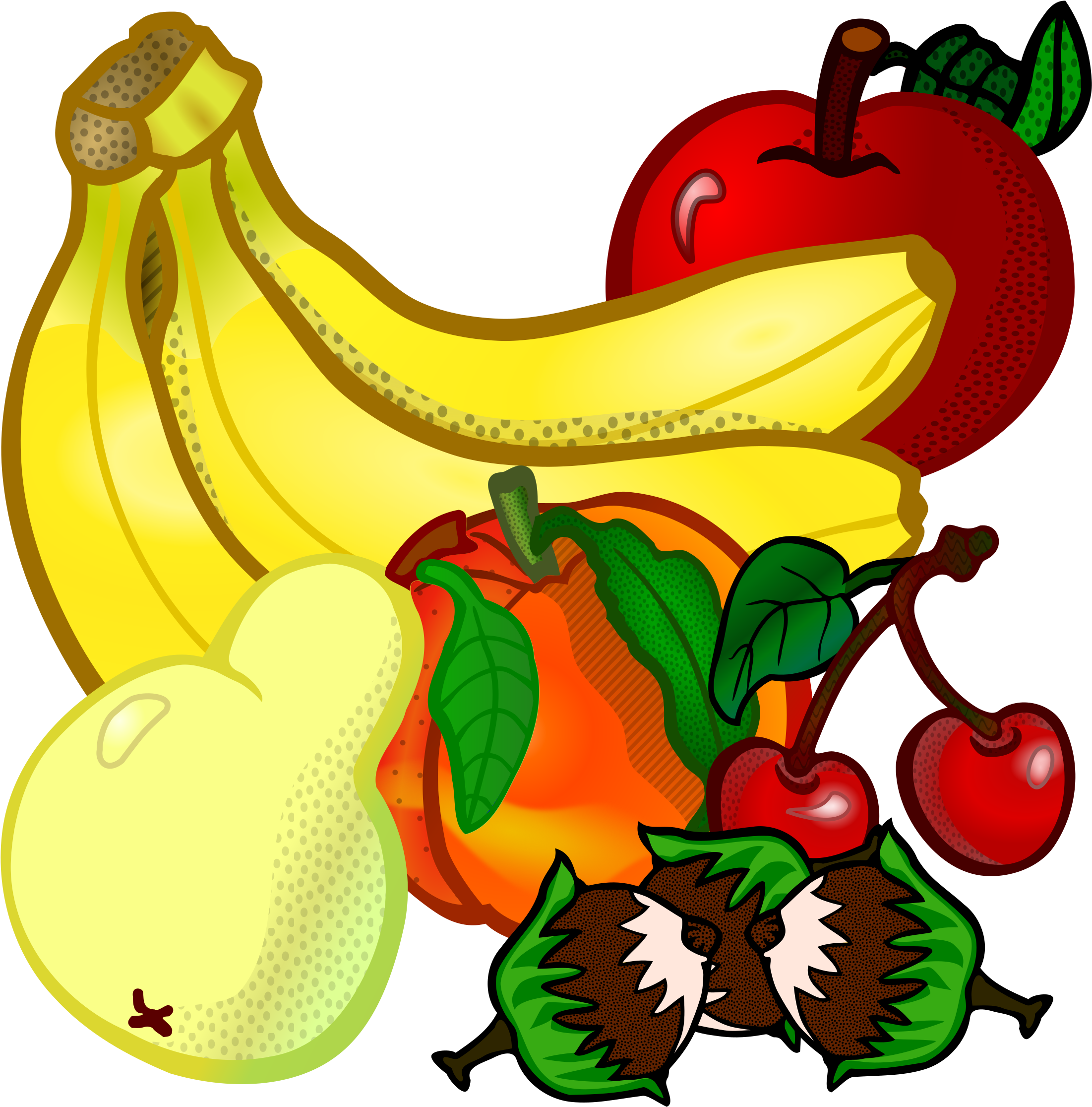 Assorted Fruit Collection Illustration PNG Image