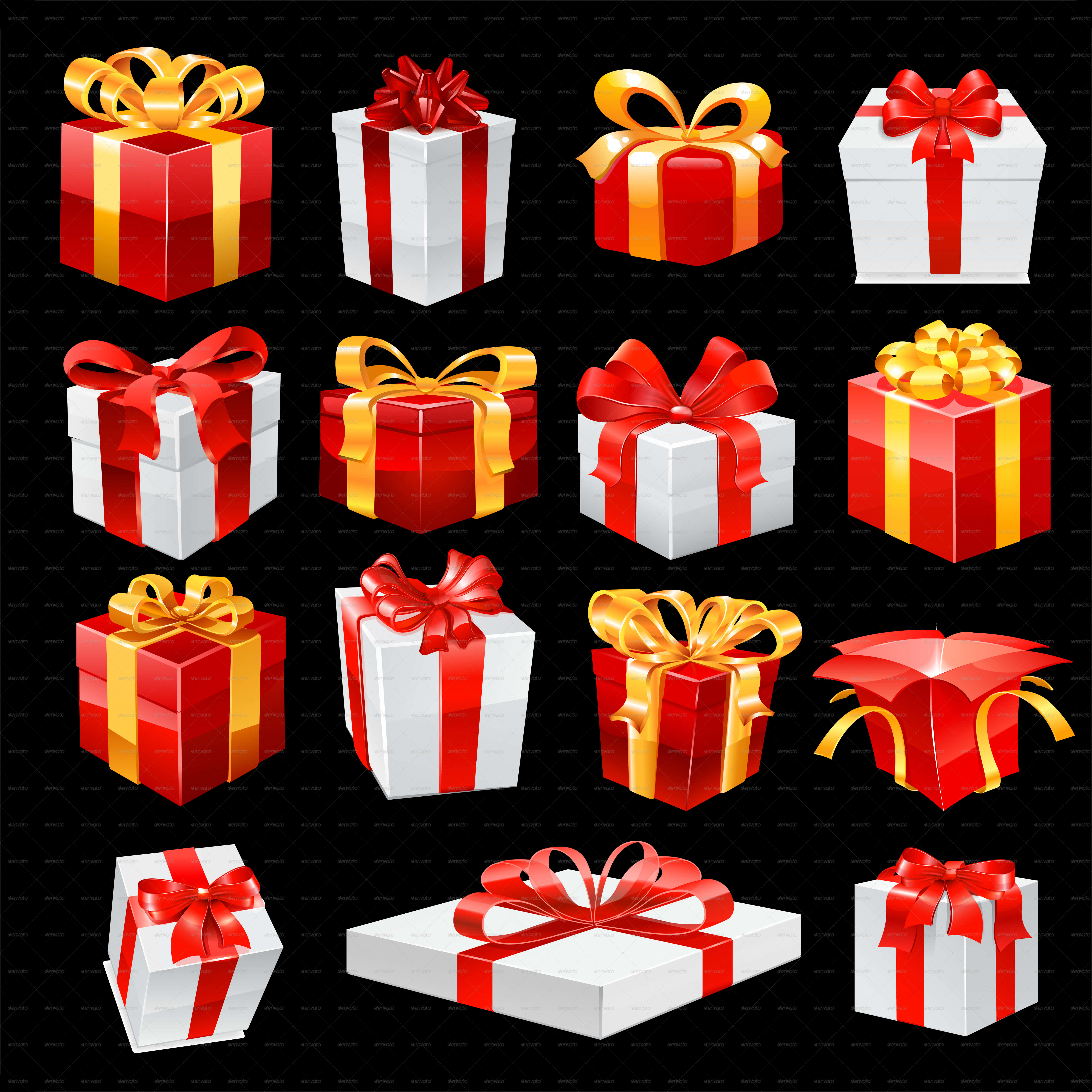 Assorted Gift Boxes Collection PNG Image