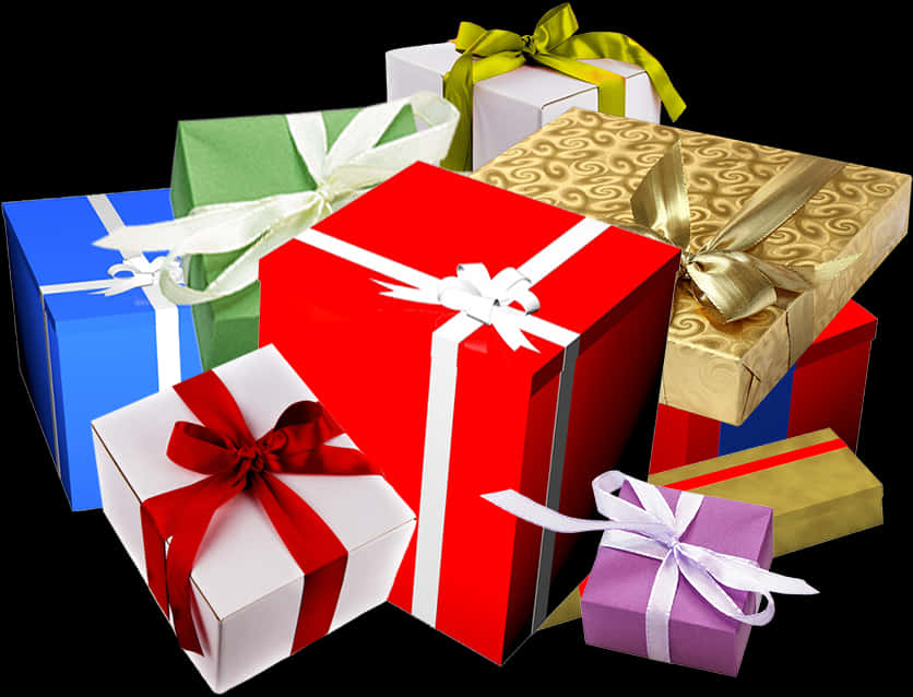 Assorted Gift Boxes Collection PNG Image