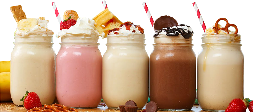 Assorted Gourmet Milkshakes PNG Image