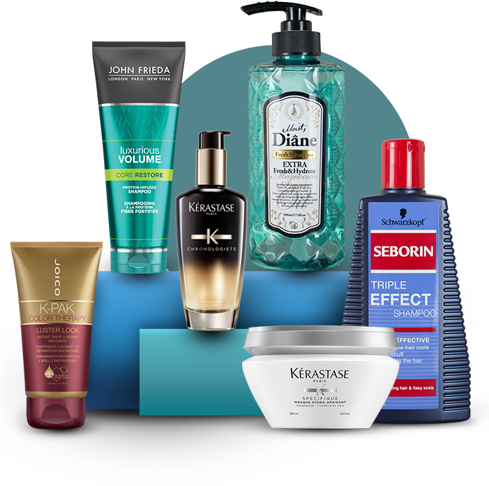 Assorted Hair Care Products Collection PNG Image