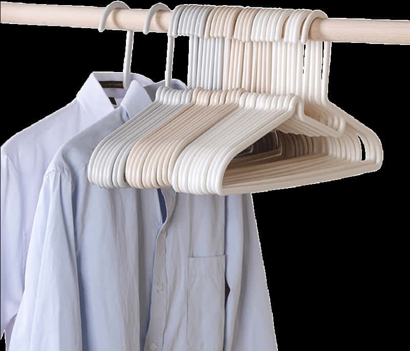 Assorted Hangers With Clothing PNG Image