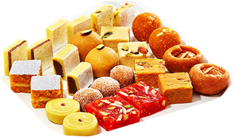 Assorted Indian Sweets Platter PNG Image