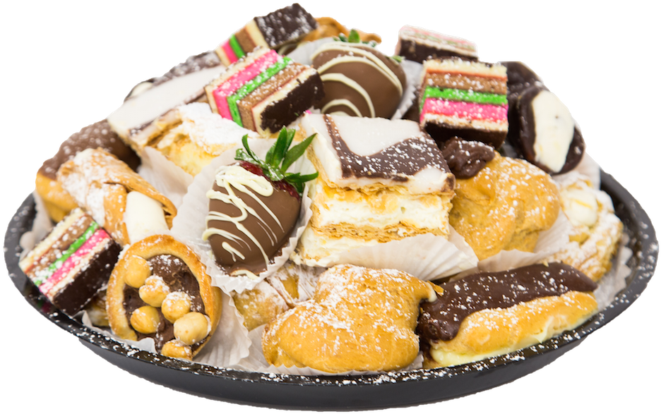 Assorted Italian Pastries Platter PNG Image