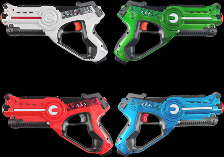 Assorted Laser Tag Guns PNG Image