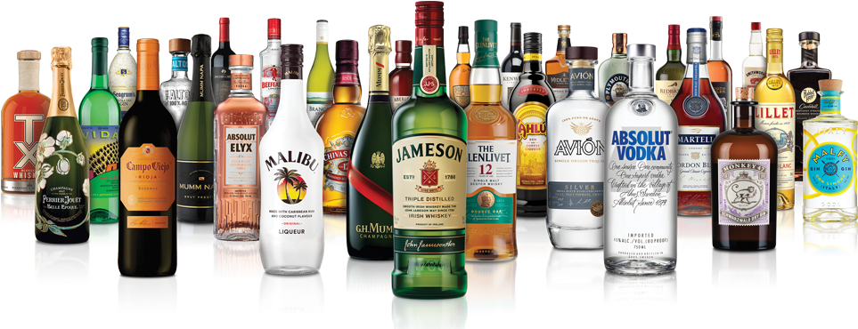 Assorted Liquor Bottles Collection PNG Image