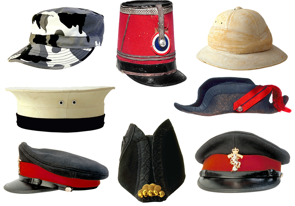 Assorted_ Military_ Headgear_ Collection PNG Image