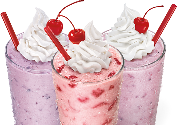 Assorted Milkshakeswith Whipped Creamand Cherries PNG Image