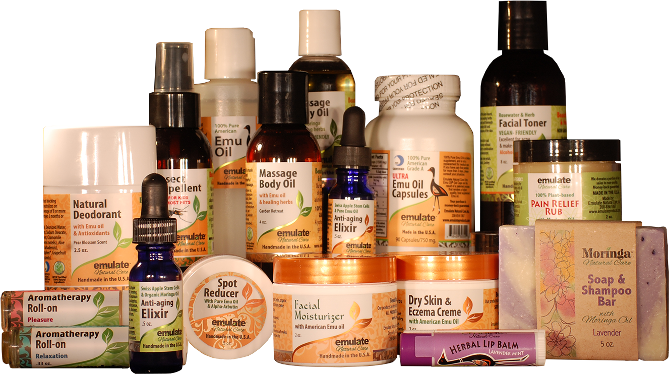 Assorted Natural Skincare Products PNG Image