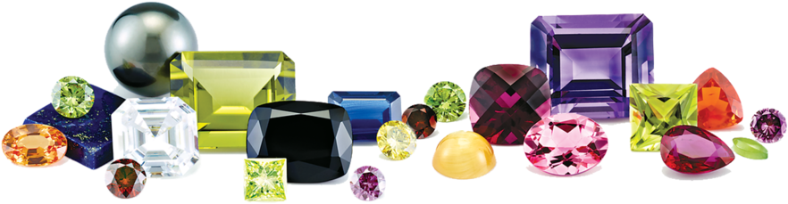 Assorted Precious Gemstones Collection PNG Image