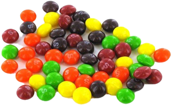 Assorted Skittles Candy Pile PNG Image