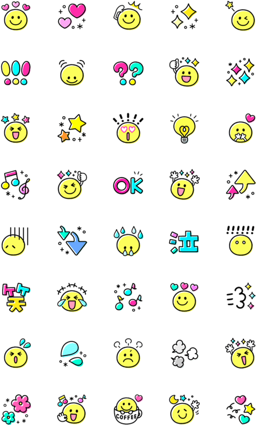 Assorted Smiley Emojis Collection PNG Image