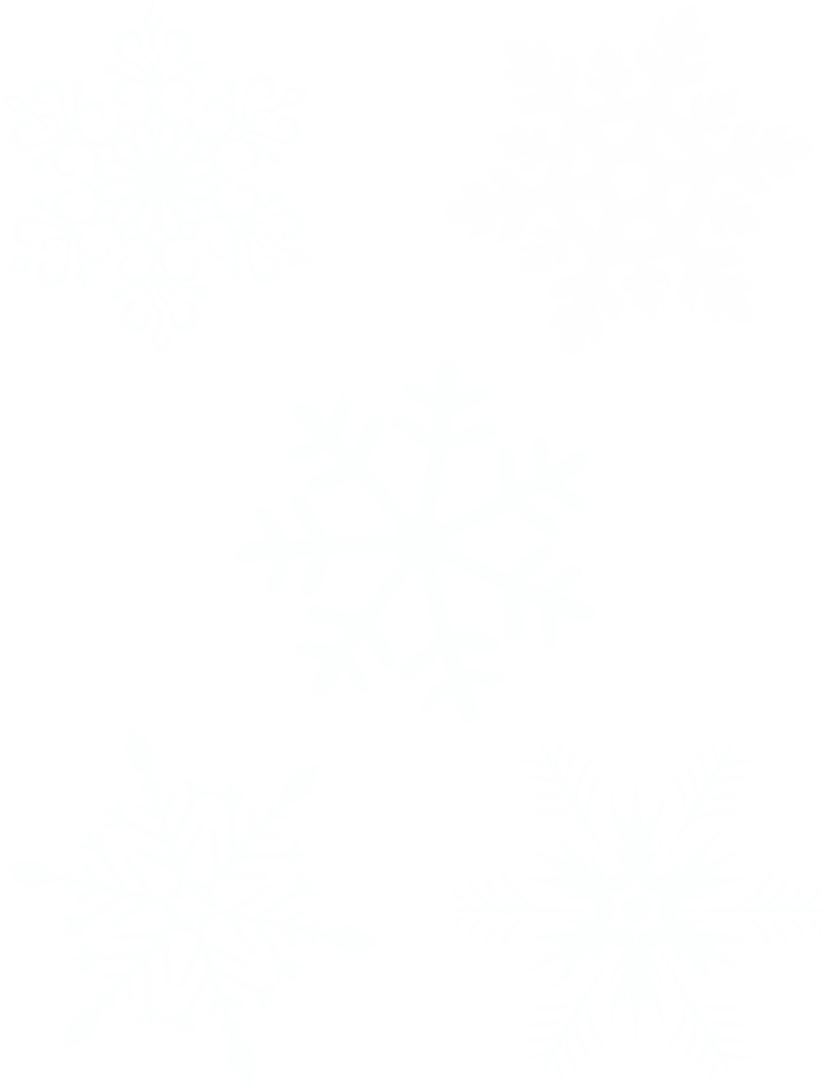 Assorted Snowflake Designs PNG Image