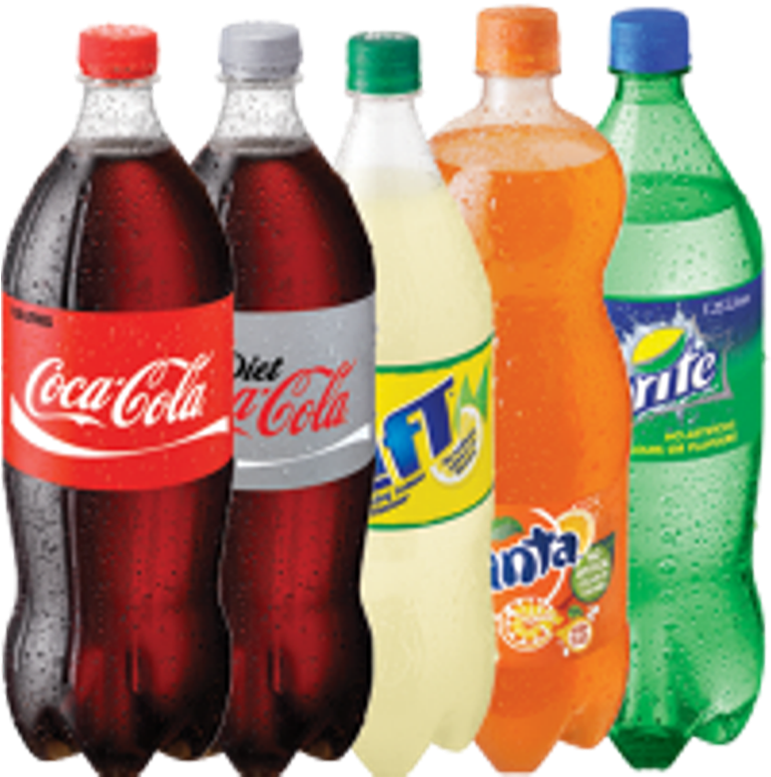 Assorted Soft Drinks Collection PNG Image