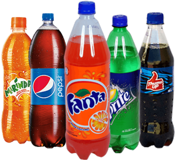 Assorted Soft Drinks Collection PNG Image